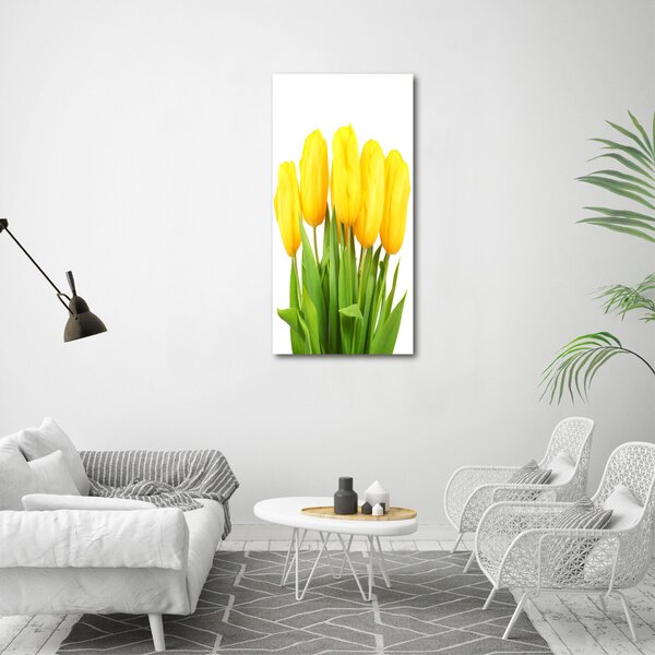 Vertikální Foto obraz na plátně Žluté tulipány ocv-50296445