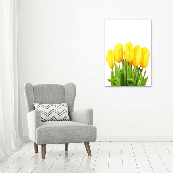 Vertikální Foto obraz na plátně Žluté tulipány ocv-50296445