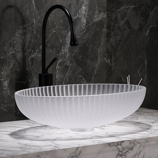BPS-koupelny Skleněné umyvadlo na desku BRILLANT3 WH 510 51x35 cm, mat