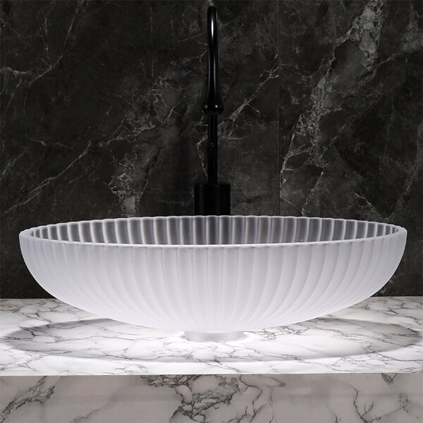 BPS-koupelny Skleněné umyvadlo na desku BRILLANT3 WH 510 51x35 cm, mat