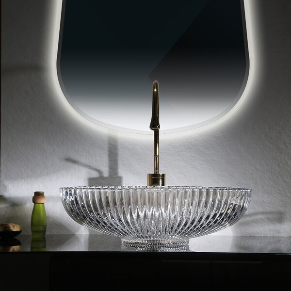 BPS-koupelny Skleněné umyvadlo na desku BRILLANT3 TR 510 51x35 cm, transparent