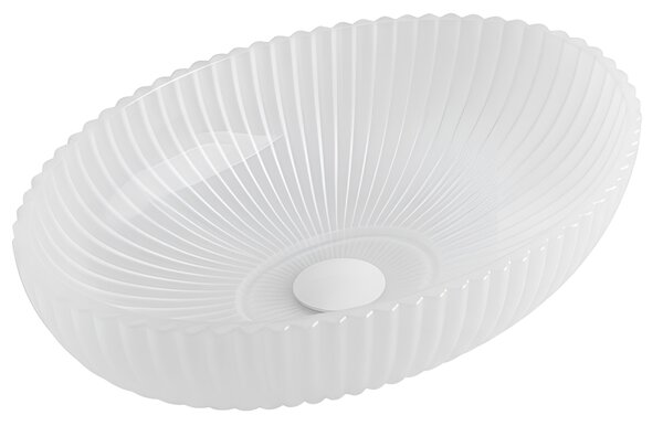BPS-koupelny Skleněné umyvadlo na desku BRILLANT3 WH 510 51x35 cm, mat