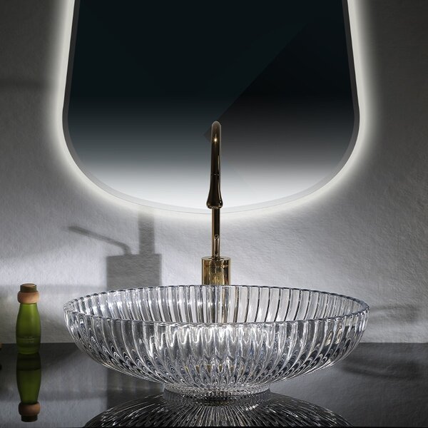 BPS-koupelny Skleněné umyvadlo na desku BRILLANT3 TR 510 51x35 cm, transparent