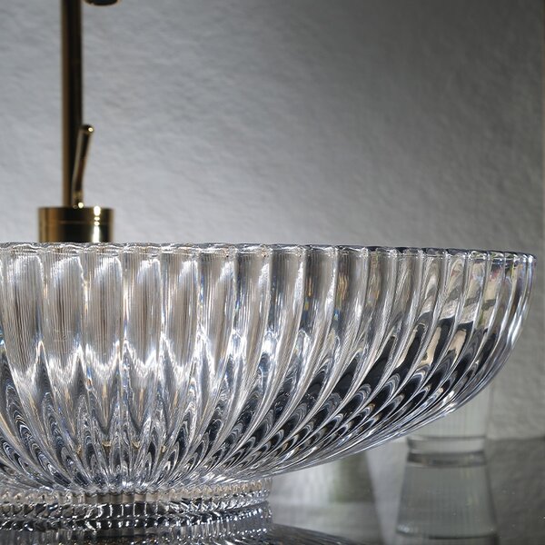 BPS-koupelny Skleněné umyvadlo na desku BRILLANT3 TR 510 51x35 cm, transparent