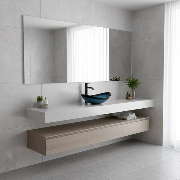 BPS-koupelny Keramické umyvadlo na desku LAVI BU BL 530 54x37 cm, modré lesk