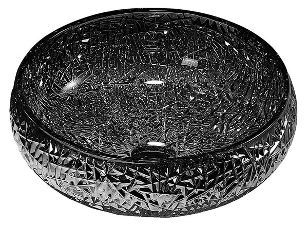 BPS-koupelny Skleněné umyvadlo na desku BRILLANT4 BL 410 41x12 cm, černé lesk
