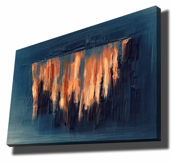 ASIR Obraz na plátně ArtGALINI – Modrá a oranžová abstrakce