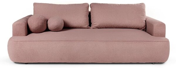 Světle růžová rozkládací pohovka z textilie bouclé 247 cm Quinoa – Bonami Selection