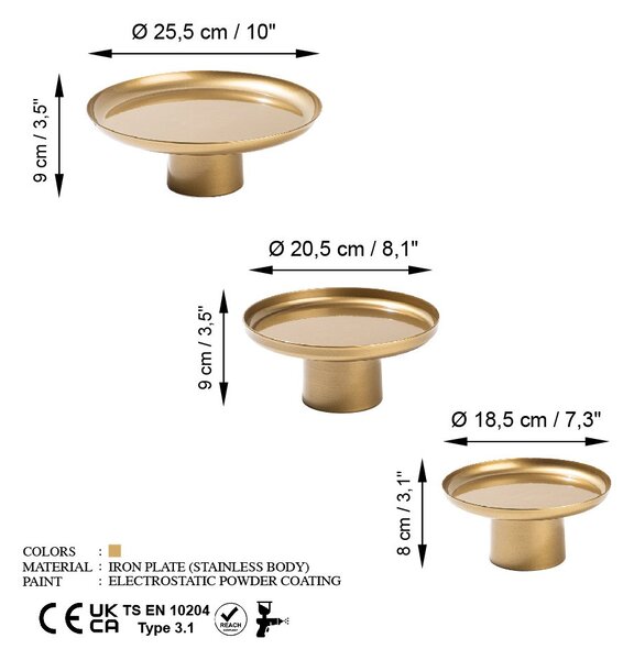 ASIR Svícen GED-007 zlatý 3 ks