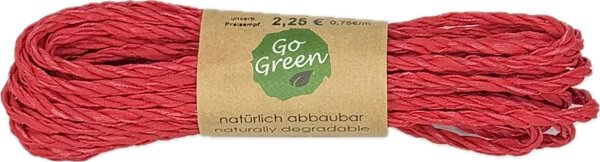 Dekorační provázek Go Green Cotton Cord – Coral Red červený 3mm x 3m (6,-Kč/m)