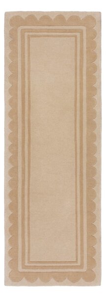 Ručně tkaný vlněný běhoun v přírodní barvě 80x230 cm Lois Scallop – Flair Rugs