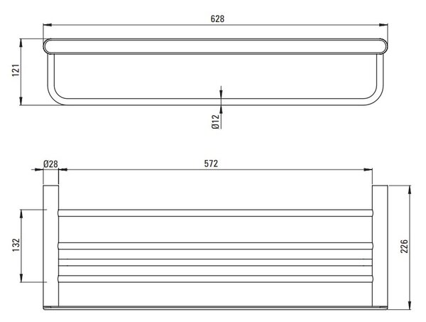 Deante Round příslušenství, nástěnná polička žebříková, zlatá matná, DEA-ADR_R531