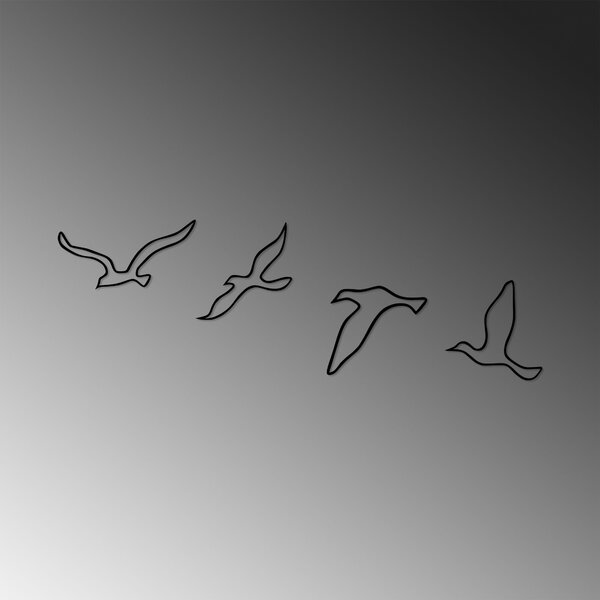 ASIR Nástěnná dekorace kovová BIRDS let hejna 4 kusy