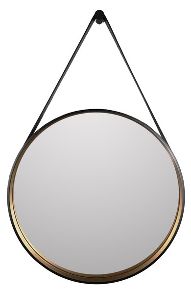 Zrcadlo v rámu Golden Style, ø 55 cm, černá, zlatá