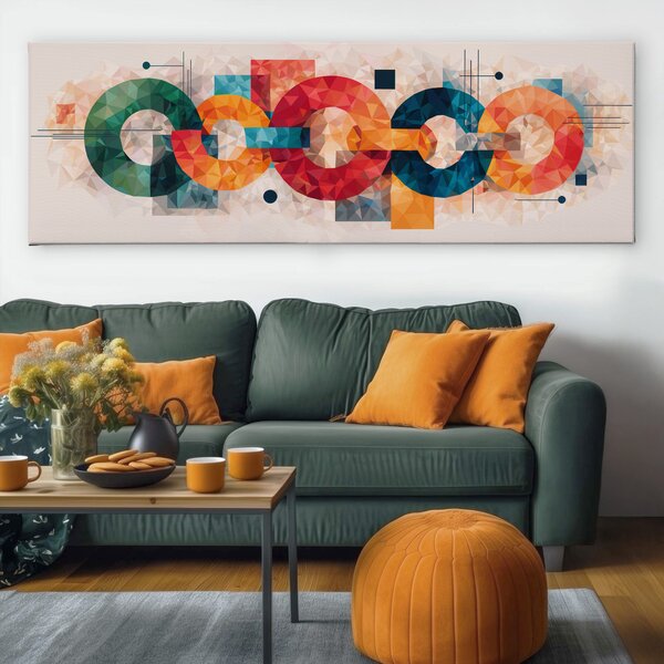 Obraz na plátně - Radostná symetrie FeelHappy.cz Velikost obrazu (šířka x výška): 60 x 20 cm