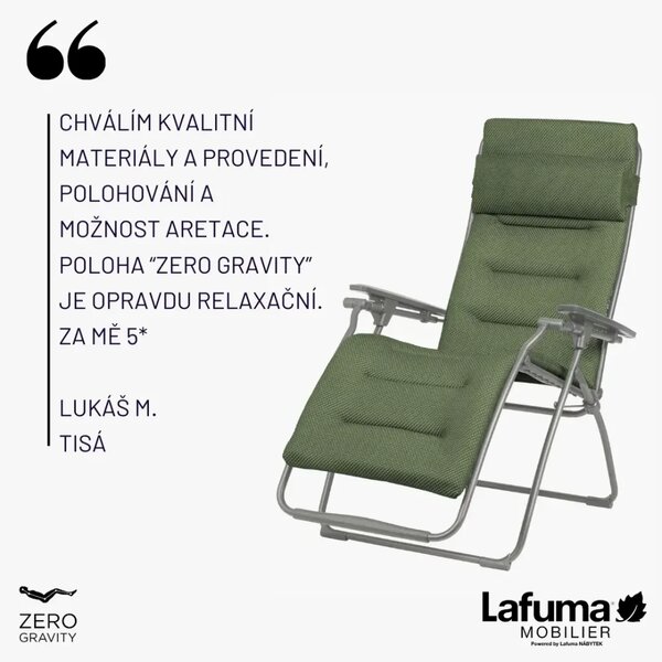 Relaxační křeslo Lafuma FUTURA BeComfort hnědá Moka – ZERO GRAVITY, nosnost 140 kg