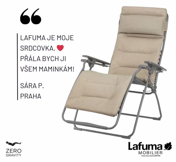 Relaxační křeslo Lafuma FUTURA BeComfort hnědá Moka – ZERO GRAVITY, nosnost 140 kg