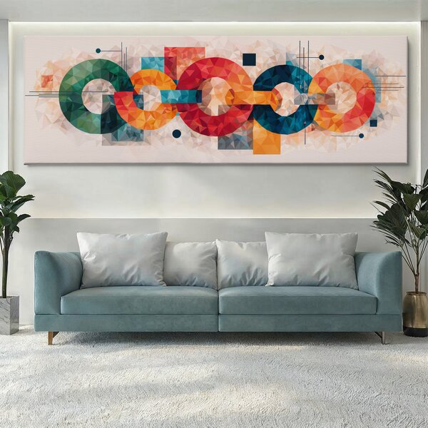 Obraz na plátně - Radostná symetrie FeelHappy.cz Velikost obrazu (šířka x výška): 60 x 20 cm