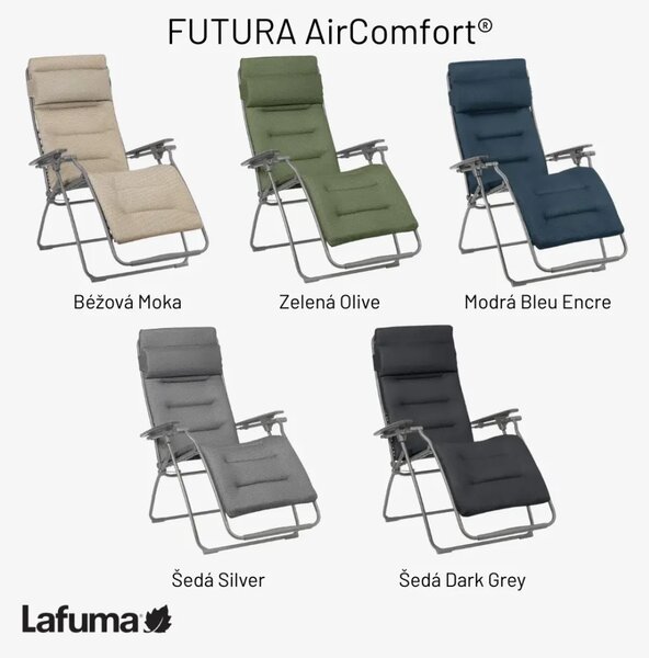 Relaxační křeslo Lafuma FUTURA BeComfort hnědá Moka – ZERO GRAVITY, nosnost 140 kg