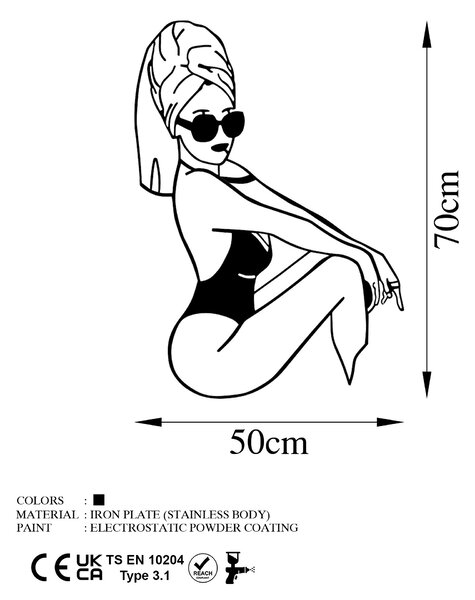 ASIR Nástěnná dekorace kovová COOL WOMAN