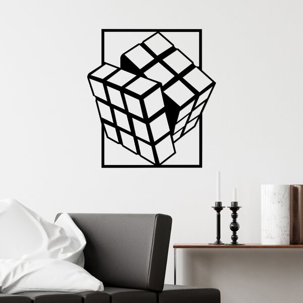 ASIR Nástěnná dekorace kovová RUBIK'S CUBE černá