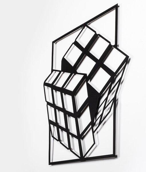 ASIR Nástěnná dekorace kovová RUBIK'S CUBE černá