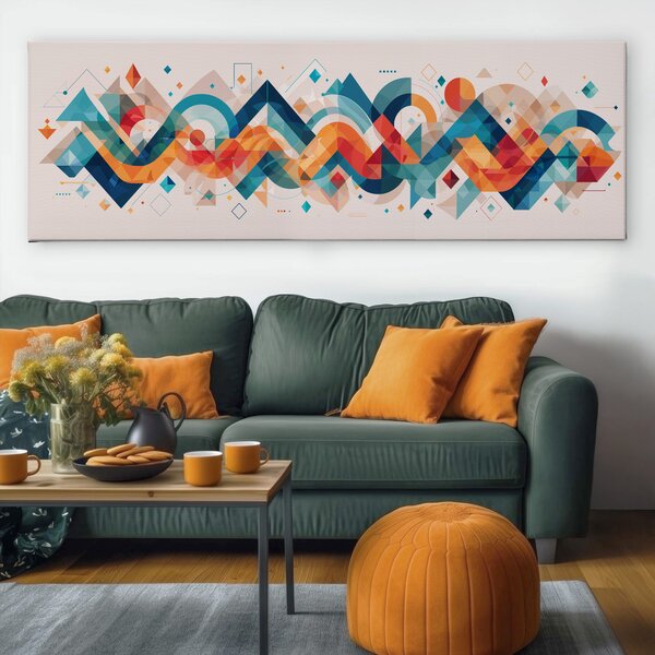 Obraz na plátně - Ve vlnách barev FeelHappy.cz Velikost obrazu (šířka x výška): 60 x 20 cm