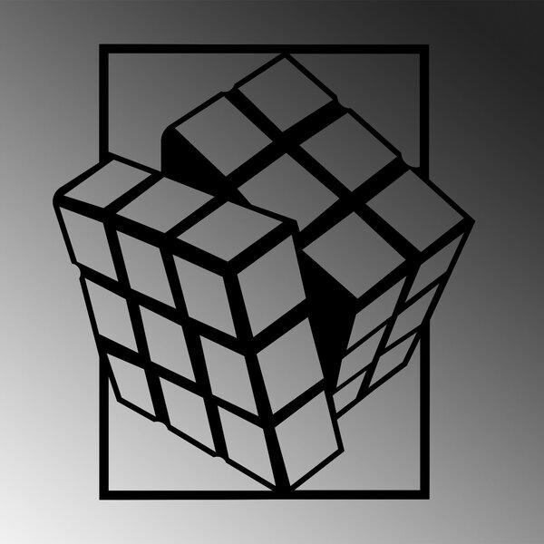 ASIR Nástěnná dekorace kovová RUBIK'S CUBE černá
