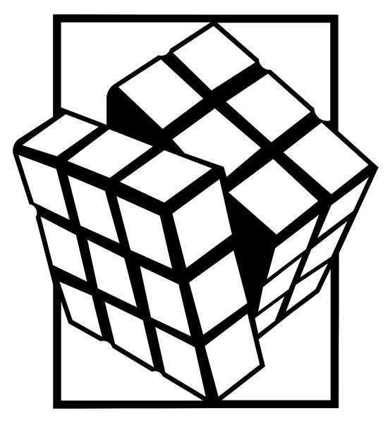 ASIR Nástěnná dekorace kovová RUBIK'S CUBE černá