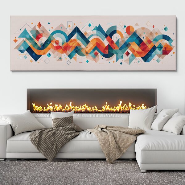 Obraz na plátně - Ve vlnách barev FeelHappy.cz Velikost obrazu (šířka x výška): 60 x 20 cm