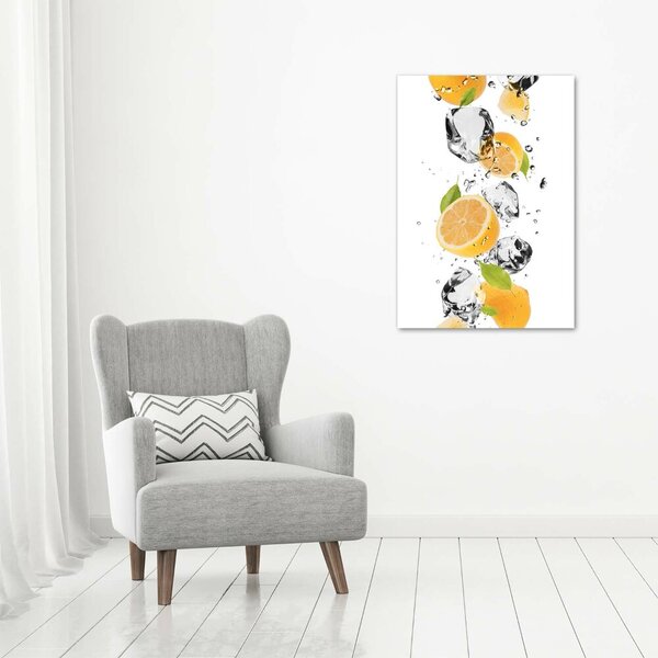 Vertikální Foto obraz canvas Citrony a voda ocv-52519204