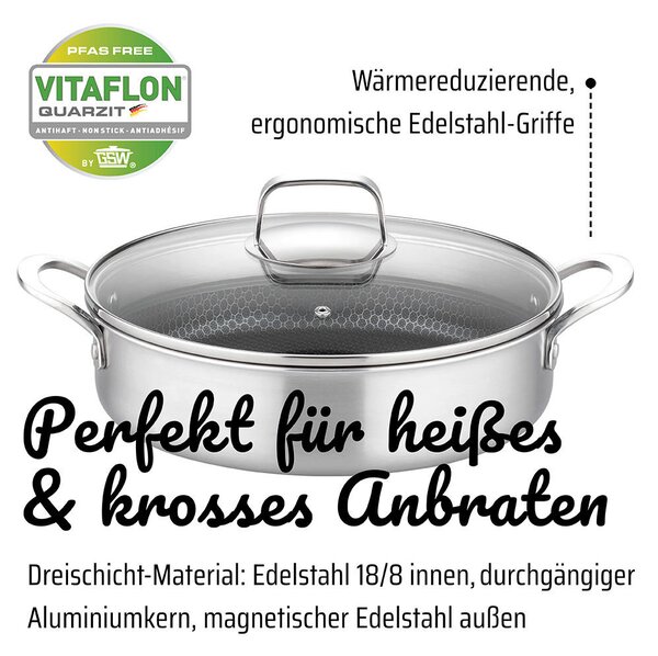 SERVÍROVACÍ PÁNEV povrch Vitaflon® Quarzit 28 cm GSW - Online Only vaření, Online Only