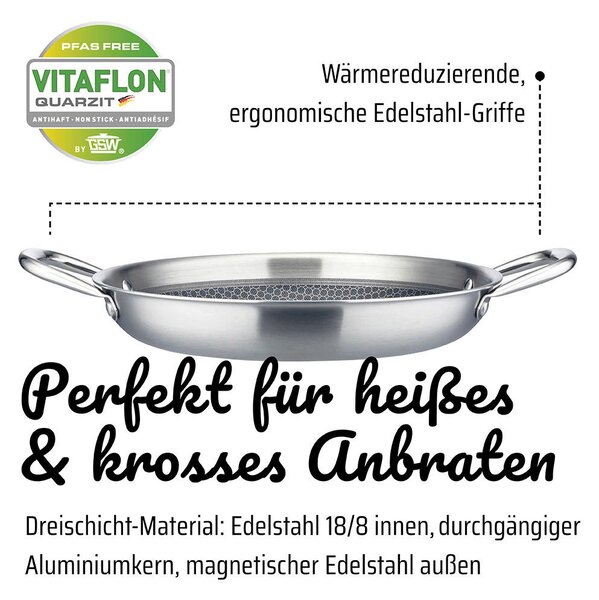 SERVÍROVACÍ PÁNEV povrch Vitaflon® Quarzit 24 cm GSW - Online Only vaření, Online Only