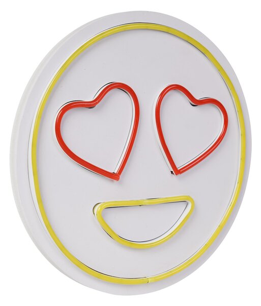 ASIR Nástěnná LED dekorace LOVE SMILE smajlík se srdíčky