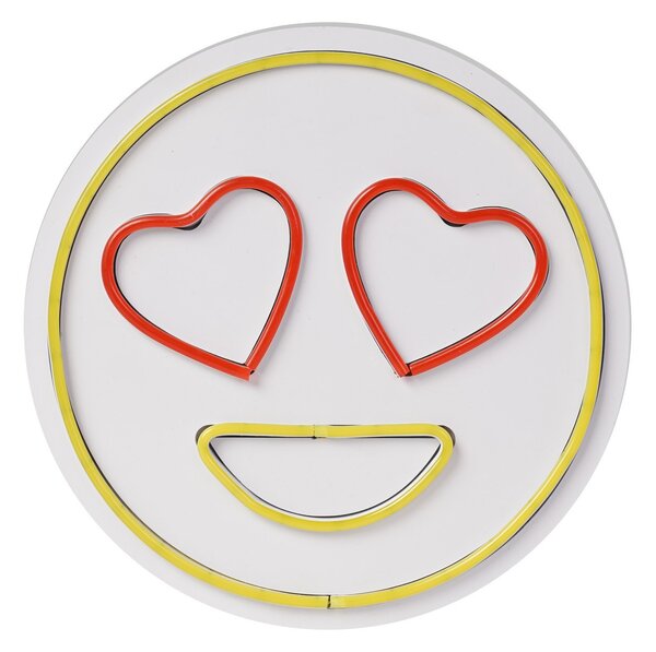 ASIR Nástěnná LED dekorace LOVE SMILE smajlík se srdíčky