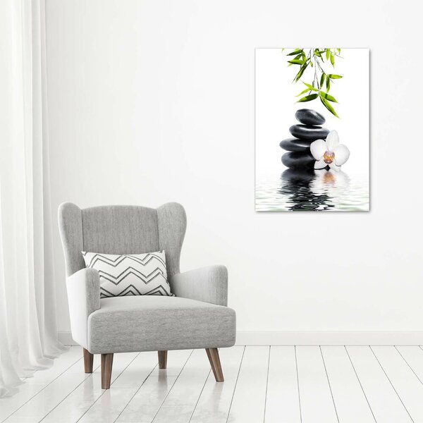 Vertikální Foto obraz na plátně Orchidej a kameny ocv-54884839