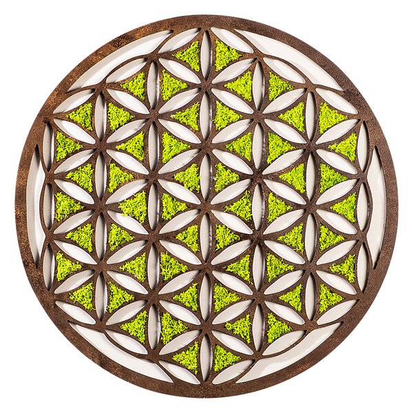 ASIR Kulatá nástěnná dekorace GEOMETRIC bronzová a zelená