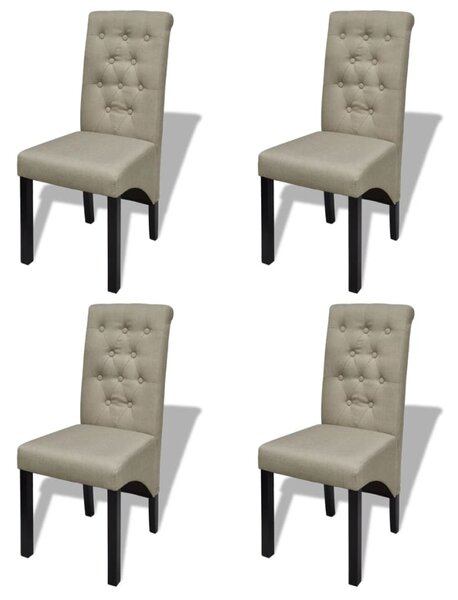 Jídelní židle 4 ks béžová textil