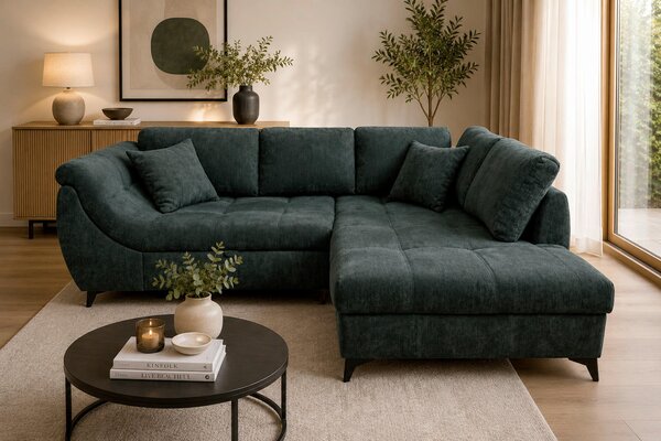 ROHOVÁ SEDAČKA, textil, zelená P & B - Sedací soupravy, Online Only