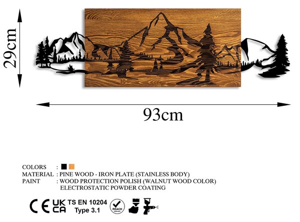 ASIR Nástěnná dřevěná dekorace MOUNTAIN RANGE