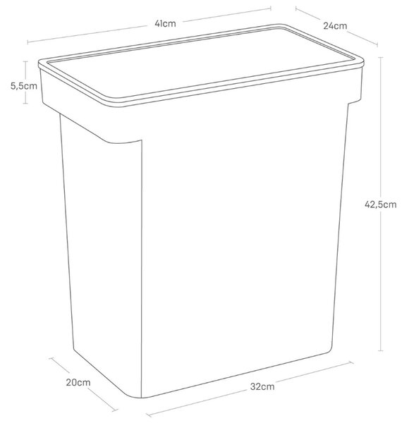 Bílý plastový zásobník krmiva Yamazaki Tower 25 l