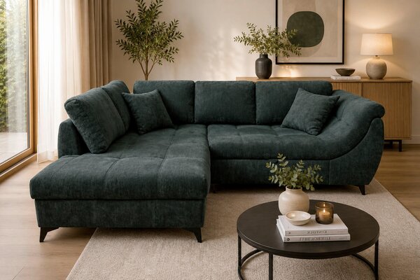 ROHOVÁ SEDAČKA, textil, zelená P & B - Sedací soupravy, Online Only