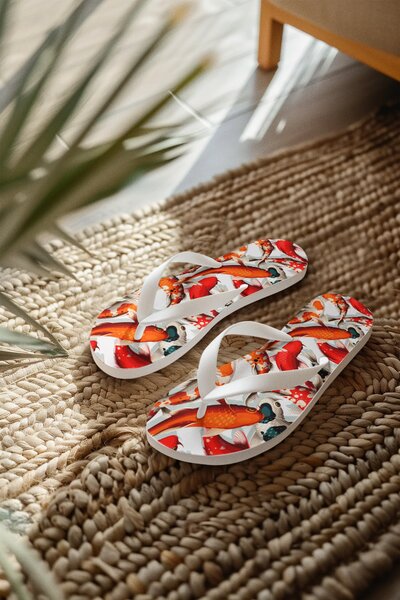 Koi Fish | stylové dámské plážové žabky - Bílá, S / EU 38