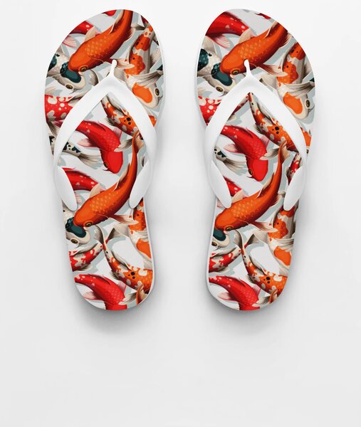 Koi Fish | stylové dámské plážové žabky - Bílá, S / EU 38