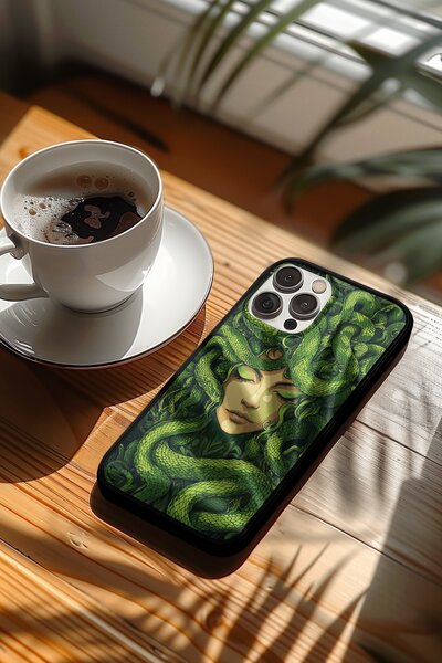 Zelená Medusa | ochranné pouzdro na mobilní telefon - Apple iPhone 8