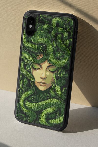 Zelená Medusa | ochranné pouzdro na mobilní telefon - Apple iPhone 8