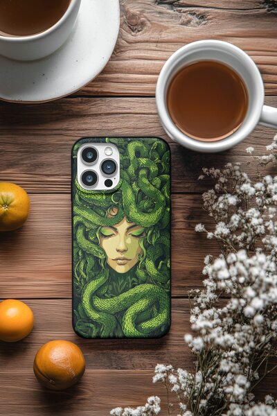 Zelená Medusa | ochranné pouzdro na mobilní telefon - Apple iPhone 8