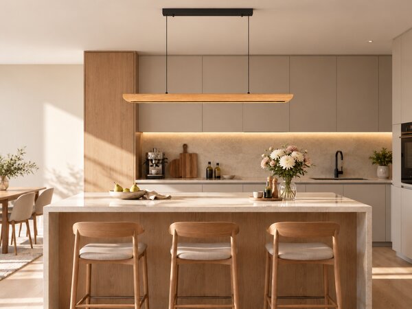 Nova Luce Závěsné svítidlo Brianne Oak LED, 29W, 230V, 3000K, 120cm