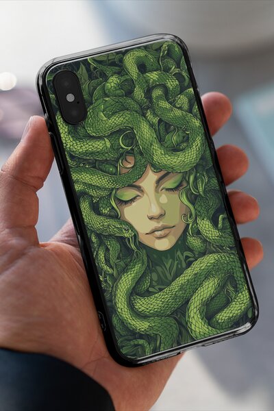 Zelená Medusa | ochranné pouzdro na mobilní telefon - Apple iPhone 8