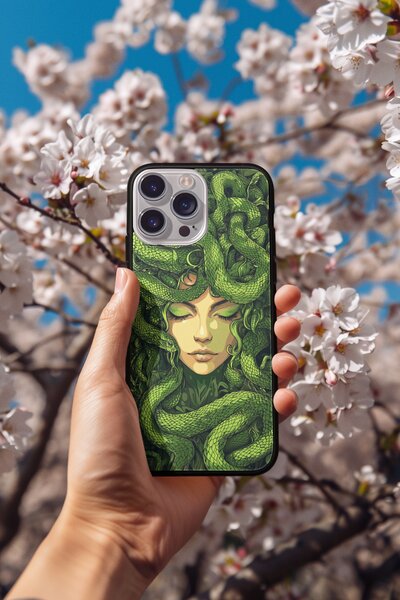 Zelená Medusa | ochranné pouzdro na mobilní telefon - Apple iPhone 8